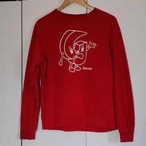 Glossier Red Crewneck Sweatshirt